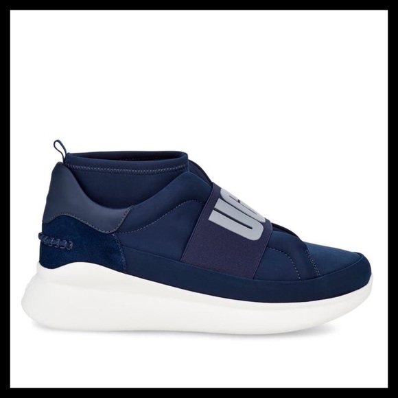 UGG  Neutra Sock Sneaker Leather Navy - Picture 4 of 9